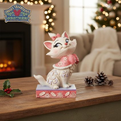 マリー クリスマス ミニ 10.7cm クリスマス おしゃれキャット | ディズニー トラディションズ ジムショア グッズ フィギュア 人形 置物 彫刻 Jim Shore 正規輸入品