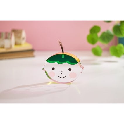 アクリルkittoko【B】(green × yellow × pink) ファーストヘア ファーストカット 出産祝い お誕生日 ギフト プレゼント