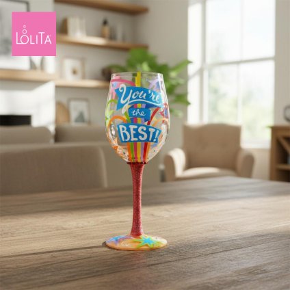 Lolita ワイングラス YOU'RE THE BEST 22.4cm あなたって最高 | かわいい おしゃれ ポップ モダン デザイン食器 アート ロリータ･ヤンシー 正規輸入品