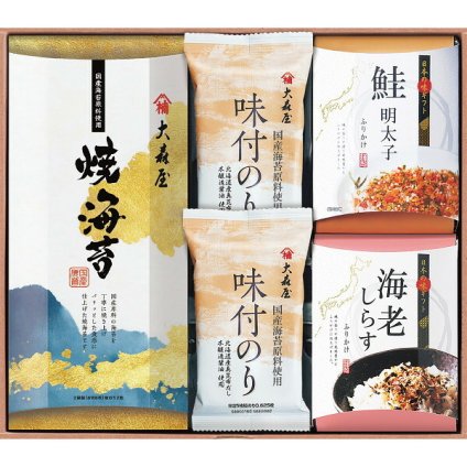 大森屋 海の幸詰合せ [26-7632-100] OYR-BEK 焼海苔 味付のり 鮭明太子 海老しらす ふりかけ 詰め合わせ セット ギフト 出産内祝い 結婚内祝い お返し 内祝い