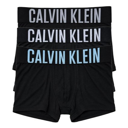 カルバンクライン Calvin Klein(CK) ボクサーパンツ トランク インテンスパワー 3枚組 セット 前閉じ コットン ロゴ 下着 NB3608A 54L メンズ ブラック+グレー+ホワイト+ブルー