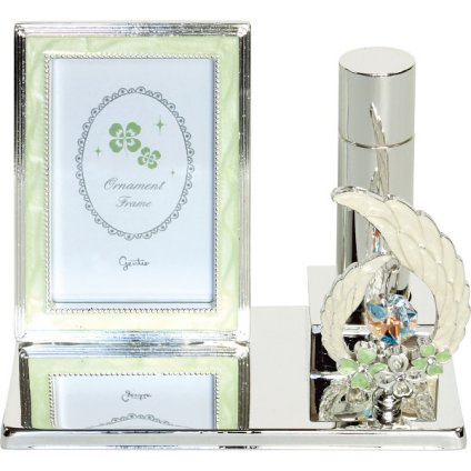 【直送】おもいでのあかし お骨入れ付オーナメントフレーム [26-0046-117] クローバー ペット用仏具 遺骨入れ 骨壷 骨壺 フォトフレーム 写真立て 遺毛入れ 供養 ペット仏具 ペットメモリアル メモリアルグッズ ギフト プレゼント