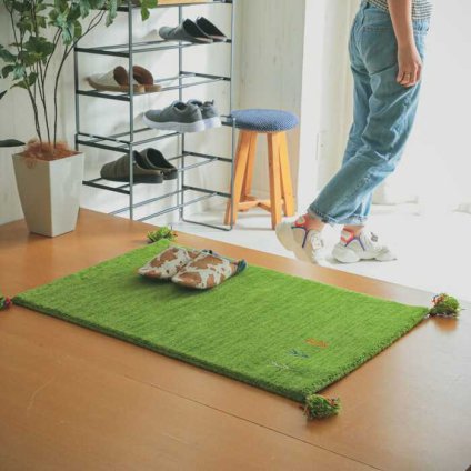 ラグ カーペット マット 玄関 玄関マット おしゃれ 40x60cm シンプルギャッベマット HOT対応 アヤカ 北欧 モダン シンプル デザイン かわいい かっこいい ギャッベ インド製 ホット 床暖 OK 送料無料 手織り 肌触り