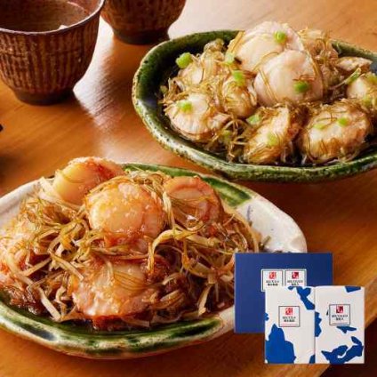 福岡 博多紀久屋 ほたて明太松前 ほたてわさび 2種セット 帆立 いか 昆布 漬け込み 珍味 おつまみ ご飯のお供