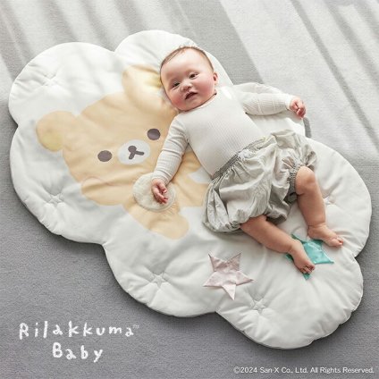 Rilakkuma Baby ベビーマット リラックマ[出産祝い ベビー マット プレイマット かわいい キャラクター 赤ちゃん 写真 背景 リビング フローリング 敷く 大判マット ふわふわ ハイハイ 練習]