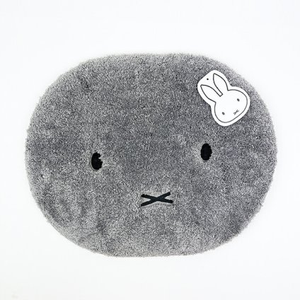 ミッフィー miffy ふわふわフェイス アクセントマット (グレー)