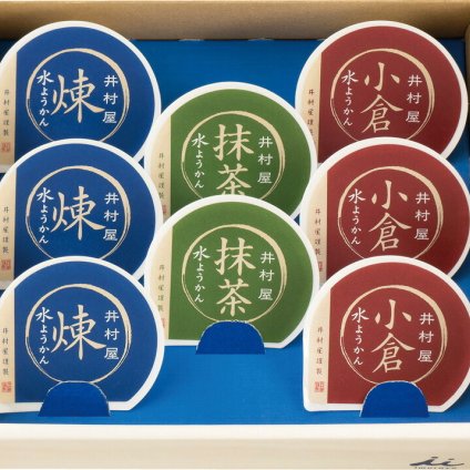 夏の贈り物お中元 カップ水ようかん 井村屋 煉・小倉（各70g）×各3、抹茶（70g）×2
