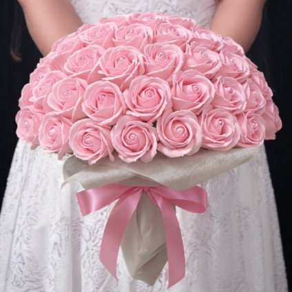 【ピーチピンク】「サヴォンローズ」 花束 ブーケ バラの花束 薔薇の花束 花ギフト フラワーギフト フラワーボックス プロポーズ サプライズ ソープフラワー シャボンフラワー 石鹸フラワー 石鹸の花 石鹸のバラ 枯れない花 インテリア 母の日 父の日 敬老の日 クリスマス バレンタイン ホワイトデー 誕生日 入学 卒業 就職 結婚祝い 結婚記念日 退職祝い 記念日 