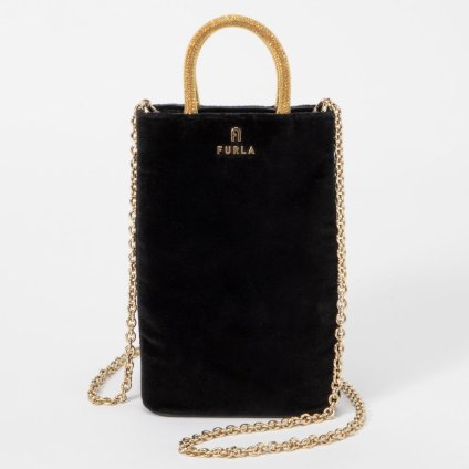 フルラ FURLA WE00445 BX1472 トートバッグ レディース バッグ カメリア ベルベット レザー カジュアル 肩掛け ロゴ チェーンバッグ プレゼント シンプル コンパクト ギフト 本革 鞄 CAMELIA MINI BAG ブラック