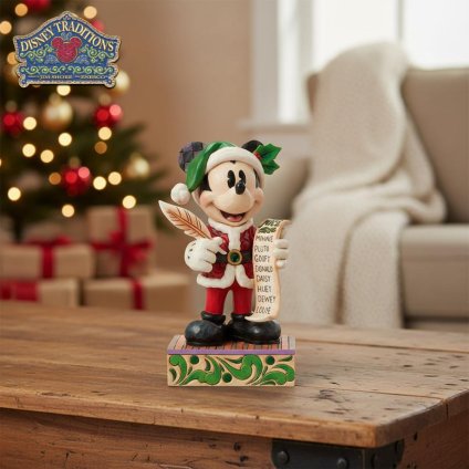 サンタ ミッキー リスト 19.7cm クリスマス | ディズニー トラディションズ ジムショア グッズ フィギュア 人形 置物 彫刻 Jim Shore 正規輸入品