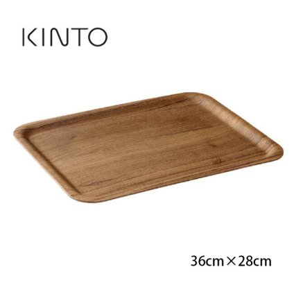 KINTO キントー ノンスリップトレイ チーク 36×28cm[木 木製 おしゃれ トレー ノンスリップトレー 滑りにくい 天然木 木目調 お盆 シンプル 北欧 ランチ カフェ おもてなし 来客 四角 長方形 ナチュラル 一人用]