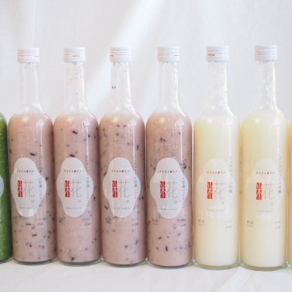 国産米使用ノンアルコール豪華甘酒8本セット 山崎 一糀(吟醸3本 抹茶1本 古代米4本)(愛知県) 計500ml×8本