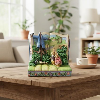 ピーターラビット ベンジャミン かかし ストーリーブック 13.4cm | ジムショア グッズ フィギュア 人形 置物 彫刻 ビアトリクス・ポター Jim Shore 正規輸入品