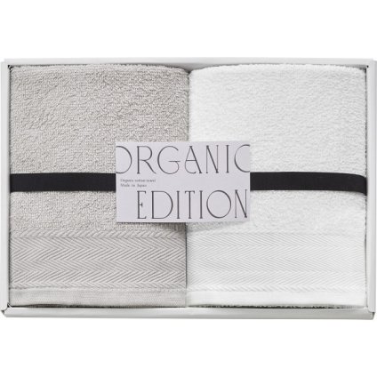 ORGANIC EDITION オーガニックエディション フェイスタオル 2枚セット [26-7521-023] OE1020 日本製 綿100 薄手 乾きやすい 吸水 オーガニックコットン使用 内祝い ギフト 返礼品 日用品