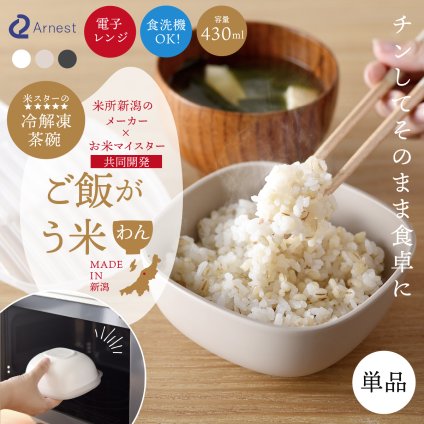 ごはん保存容器 ご飯がう米わん 冷凍ごはん容器 日本製 電子レンジ対応 食洗機対応 スノコ構造 冷凍保存 ご飯保存 一膳 小分け まとめ炊き 冷凍ご飯 解凍 ふっくら 炊きたて風 冷凍庫整理 軽量 割れにくい ごはん容器 保存容器 キッチン用品 便利グッズ 新生活 一人暮らし プレゼント ギフト
