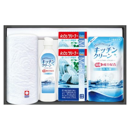 実りの秋の贈り物 今治タオル&キッチン洗剤セット キッチンクリーン（250ml）･キッチンクリーン詰替（200ml）･ウォッシュタオル（34×30cm）×各1、メッシュクリーナー（中国）×2