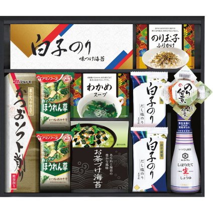 白子のり アマノフーズ 食卓詰合せ [26-2902-053] ASR-50S 味のり みそ汁 佃煮 お茶漬け 醤油 かつお節 詰め合わせ グルメ 食品 常温 保存食 非常食 惣菜セット 内祝い お返し お祝い ギフト 贈り物 プレゼント