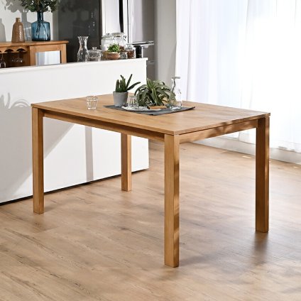 ダイニングテーブル 単品 130cm幅 木製 4人用 チーク無垢材 角型 コンパクト コーヒーテーブル 机 インテリア おしゃれ ナチュラル 天然木 北欧 カフェ 食卓 モダン 新生活