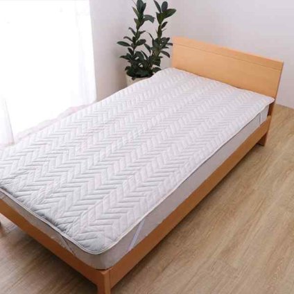 寝具 オールシーズン 快適睡眠 ベッドパッド 洗える アレルプルーフ 抗菌 消臭 アレル物質吸着 洗濯機OK 四隅ゴムバンド付き ズレにくい ダブル 140×200cm