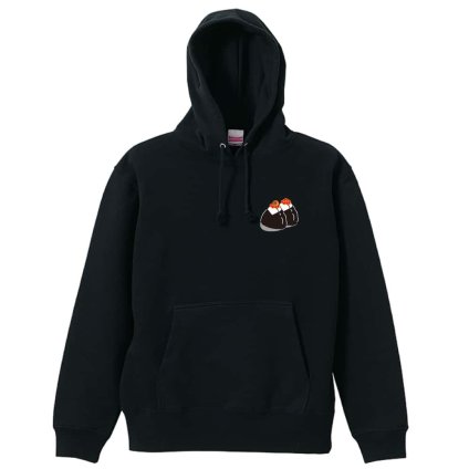 卓球 パーカー プルオーバー メンズ レディース ジュニア 練習着 裏パイル おもしろ 名入れ スウェット おしゃれ キッズ 大きいサイズ 文字入れ無料 「ピンポンボール on おにぎり」 アートワークスコウベ 【送料無料】