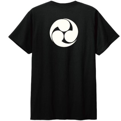 染め抜き Ｔシャツ 半袖 綿100％ 巴 メンズ 紺 S～XL