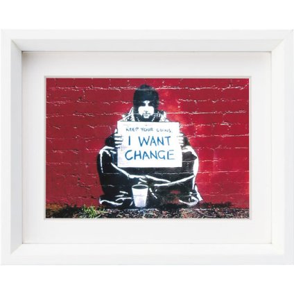 アートフレーム バンクシー アイワントチェンジ Sサイズ BK-01601  Banksy 絵画 ストリート 壁画 ステンシルアート