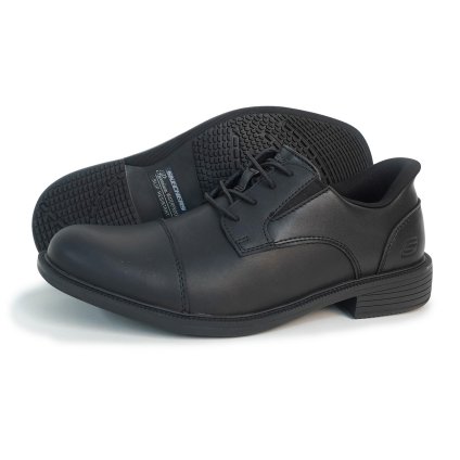 SKECHERS スケッチャーズ スリップインズ ウォータープルーフ ドレストン ラムジー 205837 BBK ブラック 防水 ビジネスシューズ 革靴