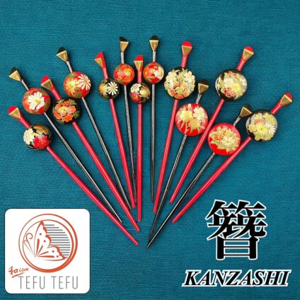 髪飾り かんざし 蒔絵 敬老の日 平打 玉かんざし 玉簪 バチ型 【クリックポスト発送】結婚式 和装 着物 振袖 お土産 プレゼント レトロ ヘアーアクセサリー ヘッドドレス 送料無料
