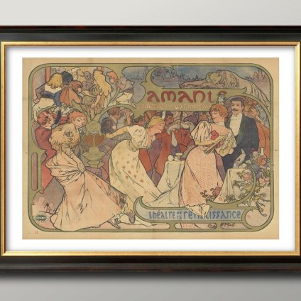 日本製 アルフォンス ミュシャ A3 サイズ ポスター アート おしゃれ 絵画 インテリア 北欧 イラスト マット紙 艶消し アートパネル 額 フレーム デザイン 壁掛け ギフト 新築祝い ディスプレイ  速達 送料無料