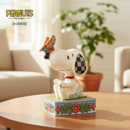 スヌーピー バタフライ オン ノーズ 11.2cm | ジムショア ピーナッツ グッズ フィギュア 人形 置物 彫刻 Jim Shore 正規輸入品