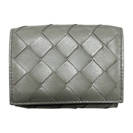 ボッテガヴェネタ BOTTEGA VENETA 財布 三つ折り財布 折りたたみ財布 小銭入れ付き イントレチャート 609285 VCPP2 1490 レディース グレー系