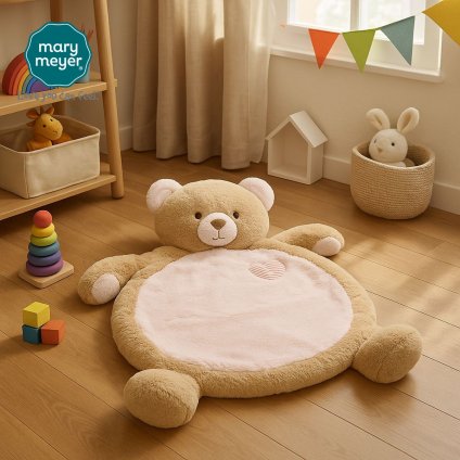 メリーマイヤー ベビーマット ベア ピンク 幅57.9x奥行79(cm) 厚み5cm クマ | プレイマット 座布団 ベビー 赤ちゃん 0歳 用品 かわいい 動物 寝具 マット Mary Meyer 正規輸入品