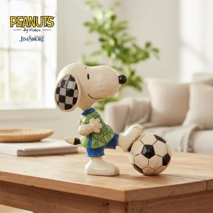 スヌーピー サッカー ミニ 8.3cm | ジムショア ピーナッツ グッズ フィギュア 人形 置物 彫刻 Jim Shore 正規輸入品