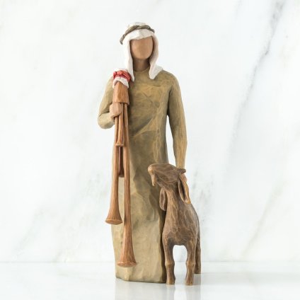 ウィローツリー Zampognaro - 伝令(バグパイプをもつ羊飼い) 22.5cm | キリスト 降誕セット 馬小屋セット ナティビティ プレゼピオ 置物 彫刻 人形 インテリア スーザン･ローディ 正規輸入品