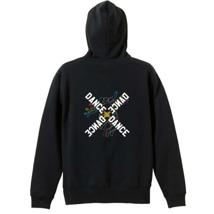 ダンス パーカー プルオーバー メンズ レディース ジュニア 練習着 裏パイル おもしろ 名入れ スウェット おしゃれ キッズ 大きいサイズ 文字入れ無料 「ネオンスタイルのクロスDANCE」 アートワークスコウベ 【送料無料】