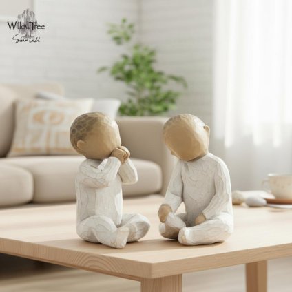 ウィローツリー彫像 Two Together - ふたりいっしょ 5cm 幼子 2人組 子供 | おしゃれ 置物 彫刻 人形 インテリア スーザン･ローディ 正規輸入品