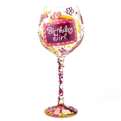 Lolita ワイングラス BLING BIRTHDAY GIRL 25cm キラキラの誕生日 | かわいい おしゃれ ポップ モダン デザイン食器 アート ロリータ･ヤンシー 正規輸入品