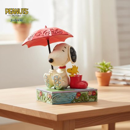 スヌーピー ホールディング アンブレラ 13.5cm | ジムショア ピーナッツ グッズ フィギュア 人形 置物 彫刻 Jim Shore 正規輸入品