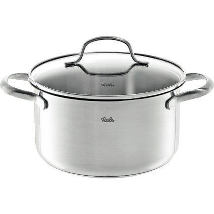 【直送】フィスラー サンフランシスコ シチューポット ２４ｃｍ [26-0283-097] ０４０－１１３－２４－０００ 両手鍋 深型 ガラス蓋付き ステンレス ＩＨ対応 直火対応 液だれ防止 ギフト プレゼント 贈り物
