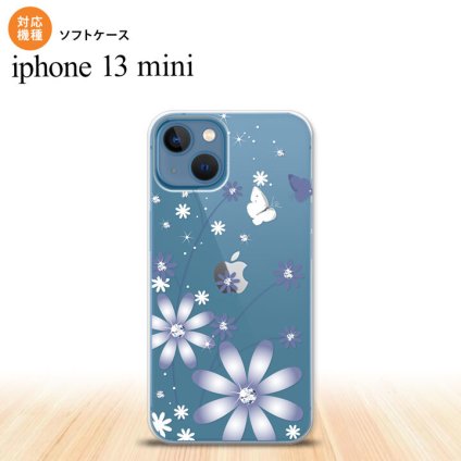 iPhone13mini iPhone13 mini ケース ソフトケース 花柄 ガーベラ 透明 紫 iPhone ミニ 5.4インチ  おしゃれ かわいい メンズ レディース キッズ デザインたくさん nk-i13m-tp074