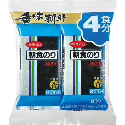 白子のり 味朝食 4袋 [26-0559-017] N味朝食香4P 味のり 個食パック 朝食 おかず ご飯のお供 卓上 詰め合わせ 小分け 贈り物 プレゼント ギフト