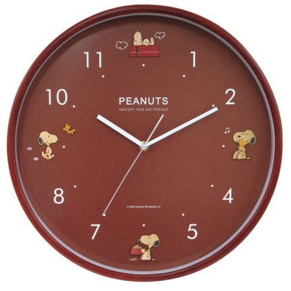 【直送】PEANUTS ピーナッツ スヌーピー ウッドパーツクロック 壁掛け時計 [26-0252-086] 1000130967 音が静か 日本製スイープムーブメント 木製 シンプル 落ち着いた雰囲気 インテリア プレゼント ギフト