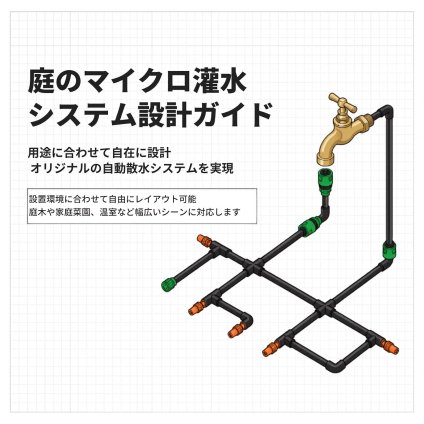 自動散水キット 点滴灌水システム 可変式ドリッパー 50mホース付き DIY灌漑セット 調節可能ノズル ガーデニング 植木鉢 家庭菜園 花壇 温室 芝生 水やり用 164Ft NB0H69P3YYT