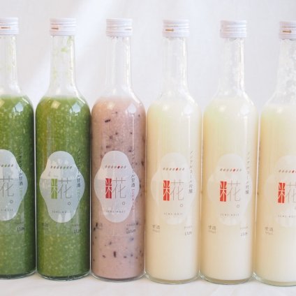 国産米使用ノンアルコール豪華甘酒6本セット 山崎 一糀(吟醸3本 抹茶2本 古代米1本)(愛知県) 計500ml×6本