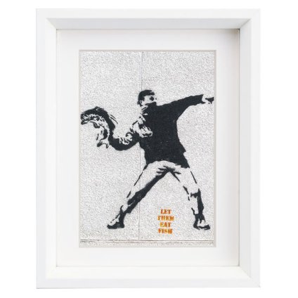 アートフレーム バンクシー レットゼムイートフィッシュ Sサイズ BK-01603  Banksy 絵画 絵 ストリート 壁画 ステンシルアート