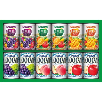 カゴメ すこやかファミリーギフト 12本 [26-0435-032] KSR-15P 野菜生活100 100CAN 野菜ジュース フルーツジュース 詰め合わせ 贈り物 内祝い プレゼント ギフト