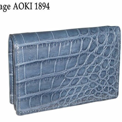正規品 七五三 就職祝 青木鞄 アオキ あおきかばん あおき Luggage AOKI 1894 Matt Crocodile ナイルクロコダイル 牛カーフ 合成皮革 カードホルダー付名刺入れ 2505 aoki08 旅行 ギフト