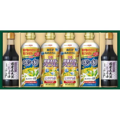 日清オイリオ バラエティオイル 丸大豆しょうゆギフト [26-0449-025] SOT-30A ヘルシーオフ アマニプラス 丸大豆醤油 食用油 調味料 詰め合わせ セット ギフト 内祝い 出産 結婚 快気