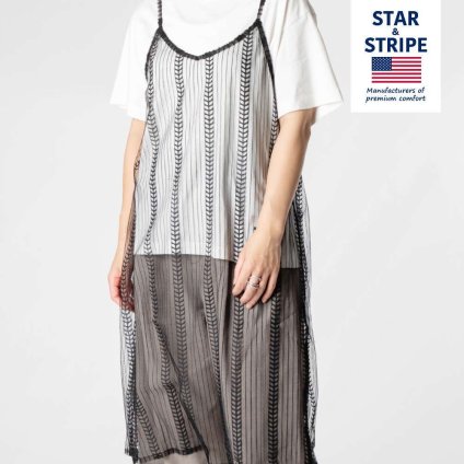 【正規品】 スターアンドストライプ STAR＆STRIPE SHEER ONEPIECE シアー ワンピース SSMD-089 キャミソール シースルー キャミワンピ レイヤード ミドル レディース ワンピース
