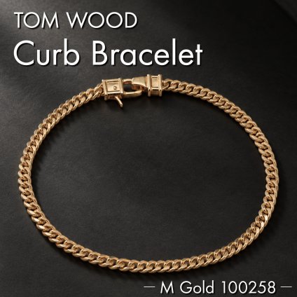 【ラッピング無料】TOMWOOD トムウッド Curb Bracelet M Gold 100258 カーブブレスレット ゴールド シルバー925 18Kメッキ 6.5 7 7.7インチ ギフト